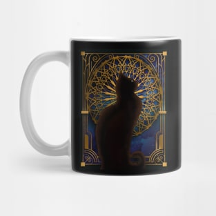 Celestial Sable - Black Cat And Night Magic Mandala Mug